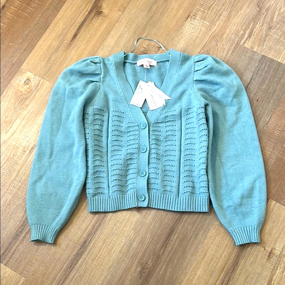 Philosophy Blue Green Cardigan Sweater.  Brand New